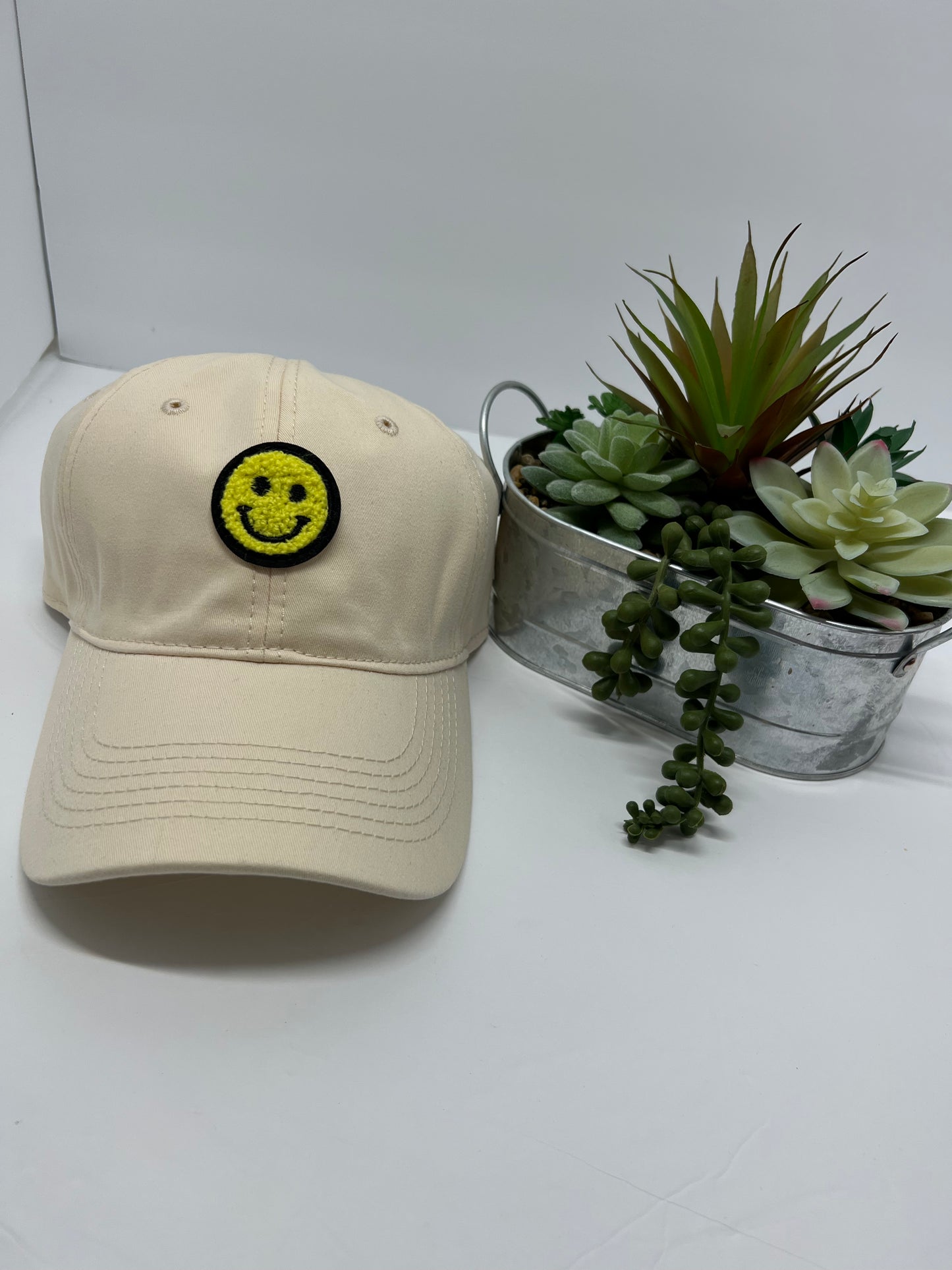 Cream Smiley Hat